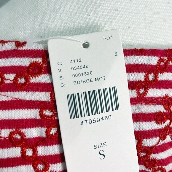 Anthropologie Postmark red embroidered eyelet tee shirt NWT - Picture 5 of 13